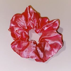 Pink Satin Scrunchie